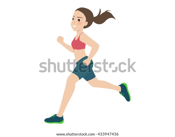 Running Girl Marathon Stock Vector (Royalty Free) 433947436