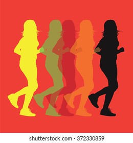 running girl silhouette