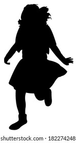 Running Girl Silhouette Vector Stock Vector (Royalty Free) 182274248 ...