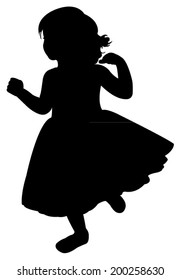 a running girl silhouette vector 