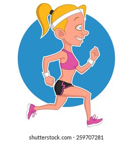 Running Girl Vector Illustration Stock Vector (Royalty Free) 259707281