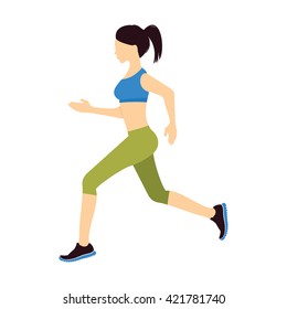 Running girl vector illustration