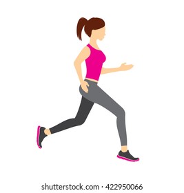 Running girl vector illustration