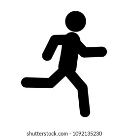 Running glyph icon, isolated on white background