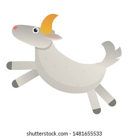 Running goat icon. Cartoon of running goat vector icon for web design isolated on white background