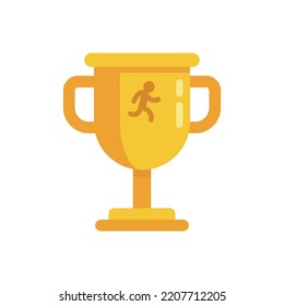 Running gold cup icon. Flat illustration of Running gold cup vector icon isolated on white background