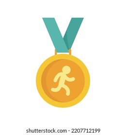 Running gold medal icon. Flat illustration of Running gold medal vector icon isolated on white background