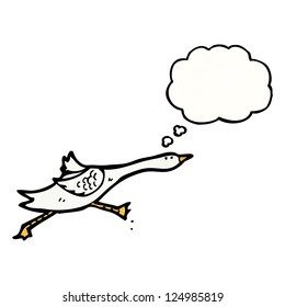 caricatura de ganso corriendo