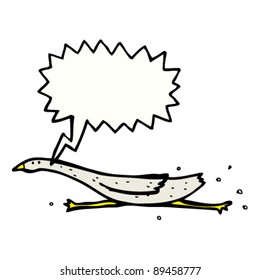 caricatura de ganso corriendo