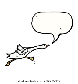 caricatura de ganso corriendo