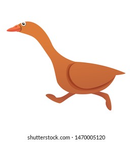 Running goose icon. Cartoon of running goose vector icon for web design isolated on white background