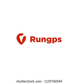 Running Gps Logo Design Vector Symbol Track Location