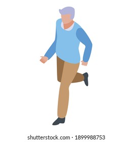 Running grandfather icon. Isometric of running grandfather vector icon for web design isolated on white background