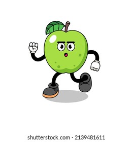 laufende grüne Apfelmännchen, Zeichendesign