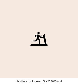 Running in a gym on a treadmill icon flat vector design.