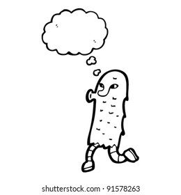 running hairy monster cartoon