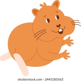 Running Hamster Pet Vector Illustration