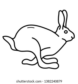Running hare icon on white background