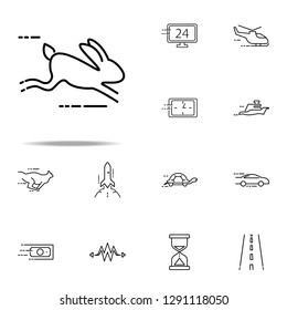 running hare icon. Speed icons universal set for web and mobile