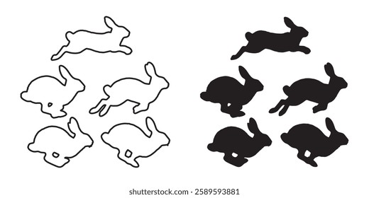 Running Hare Outline - Smooth and Minimal Rabbit Vector
