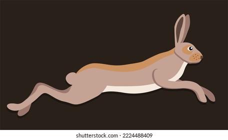 Running hare. Vector isolated illustration.