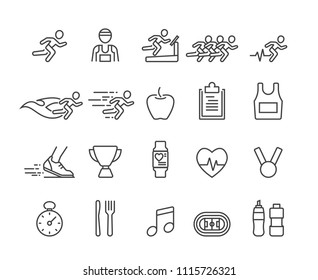 Running and Health icons set,Vector