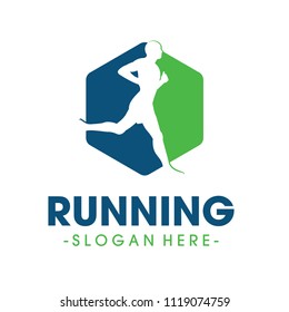 Running Health and Marathon Logo Vector
