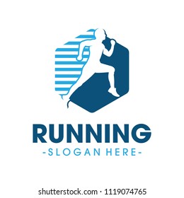 Running Health and Marathon Logo Vector