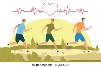 Running for Heart Health Flat Vector Concept