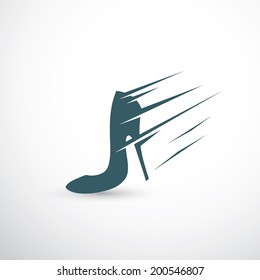 Running heel - vector illustration