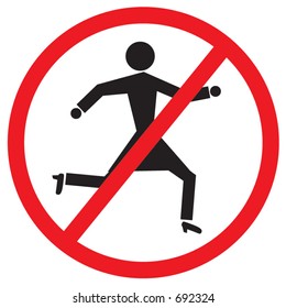 A running with high heels forbidden sign in scalable vector