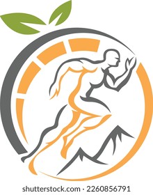 running up the hill logo design