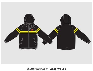 CHAQUETA CON CAPUCHA RUNNING MOCKUP APPAREL VECTOR