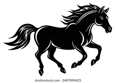 running horse animal silhouette vector illustration