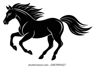 running horse animal silhouette vector illustration