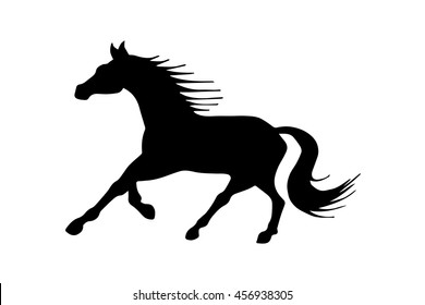 Running horse black silhouette
