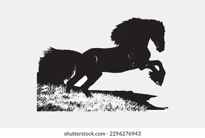 Running Horse Black Silhouette.
Vactor