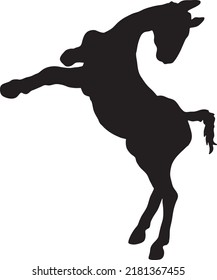 Running horse black silhouette. Vector illustration. Horses for logos Vector design
