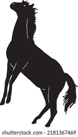 Running horse black silhouette. Vector illustration. Horses for logos Vector design
