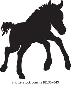 Running horse black silhouette. Vector illustration. Horses for logos Vector design
