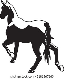 Running horse black silhouette. Vector illustration. Horses for logos Vector design
