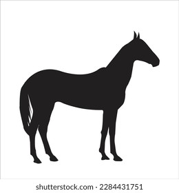 Running horse black silhouette. Vector illustration