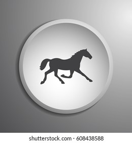 Running horse black silhouette. Vector illustration.