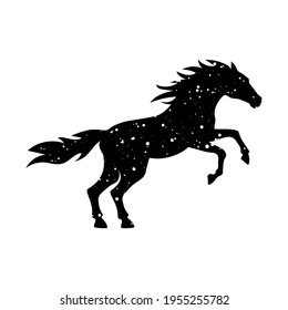 Running  horse black vector splash design  illustration
