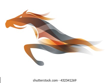 Running horse.
Colorful stylized illustration of running horse. Vector available.
