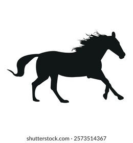 Running  Horse forward stock image photo vector art silhouette template background 