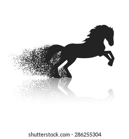 running horse in the grunge style