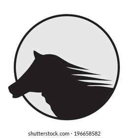 running horse head vector