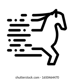 Running Horse Icon Vector. Outline Running Horse Sign. Isolated Contour Symbol Illustration