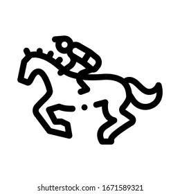 Running Horse Icon Vector. Outline Running Horse Sign. Isolated Contour Symbol Illustration